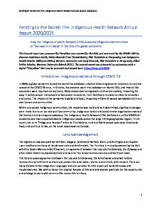 IHN Annual Report – Tending to the Sacred Fire – 2020-21