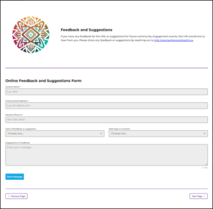 New IHN Feedback and Suggestions Online Form v2023